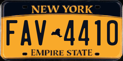 NY license plate FAV4410