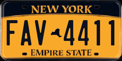 NY license plate FAV4411