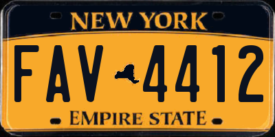 NY license plate FAV4412