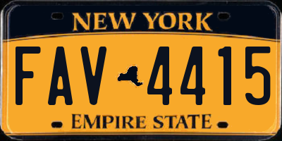 NY license plate FAV4415