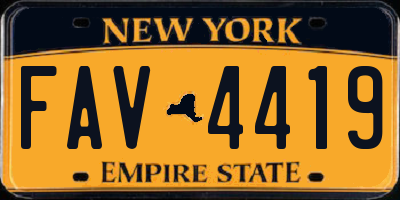 NY license plate FAV4419