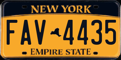 NY license plate FAV4435