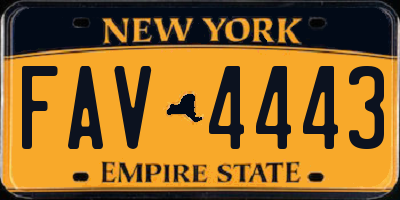 NY license plate FAV4443