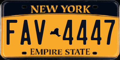 NY license plate FAV4447