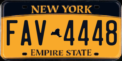 NY license plate FAV4448