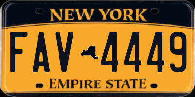 NY license plate FAV4449