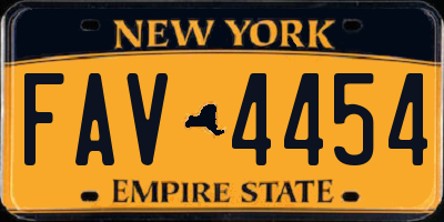 NY license plate FAV4454