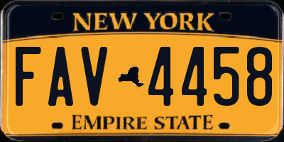 NY license plate FAV4458