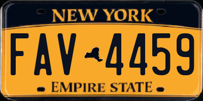 NY license plate FAV4459