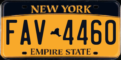 NY license plate FAV4460