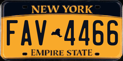 NY license plate FAV4466