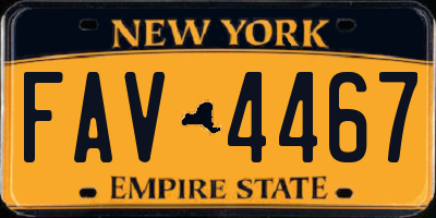 NY license plate FAV4467