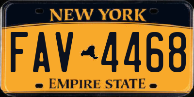 NY license plate FAV4468