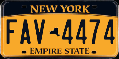 NY license plate FAV4474