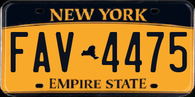 NY license plate FAV4475