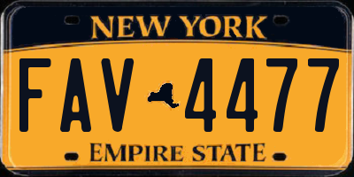 NY license plate FAV4477