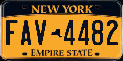 NY license plate FAV4482