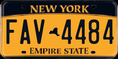 NY license plate FAV4484