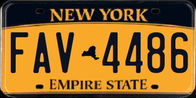 NY license plate FAV4486