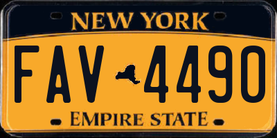 NY license plate FAV4490