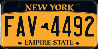 NY license plate FAV4492