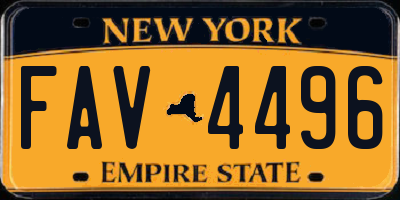 NY license plate FAV4496