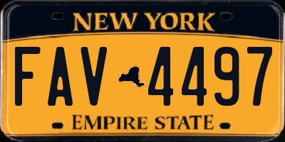 NY license plate FAV4497