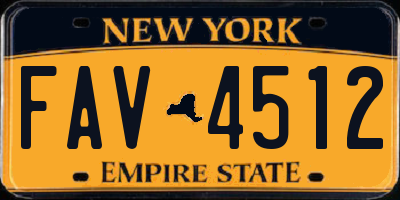 NY license plate FAV4512