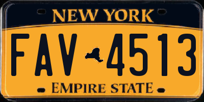 NY license plate FAV4513