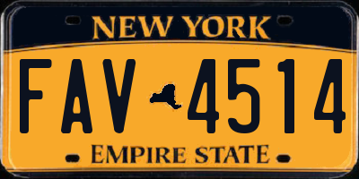 NY license plate FAV4514