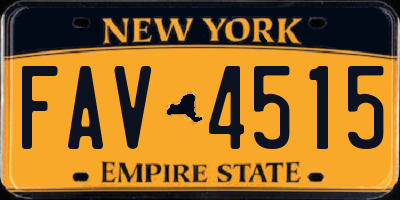 NY license plate FAV4515