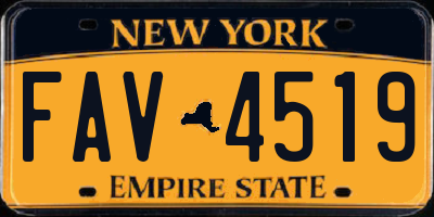 NY license plate FAV4519