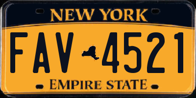 NY license plate FAV4521