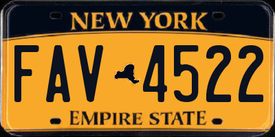 NY license plate FAV4522