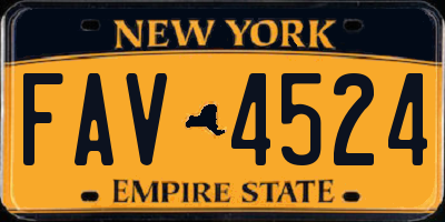 NY license plate FAV4524