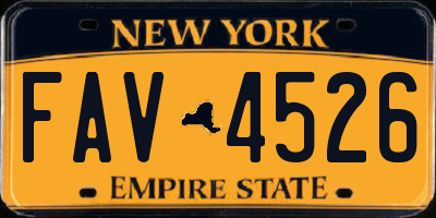 NY license plate FAV4526