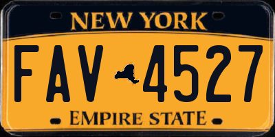 NY license plate FAV4527