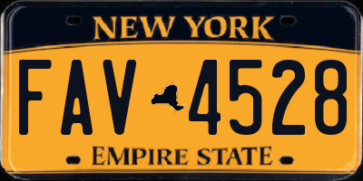 NY license plate FAV4528