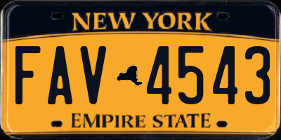 NY license plate FAV4543