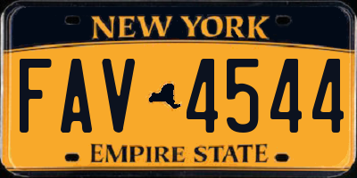 NY license plate FAV4544