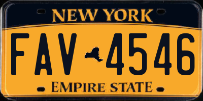 NY license plate FAV4546