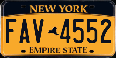 NY license plate FAV4552