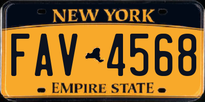 NY license plate FAV4568