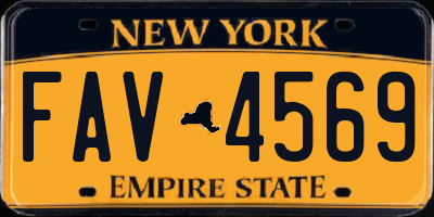 NY license plate FAV4569