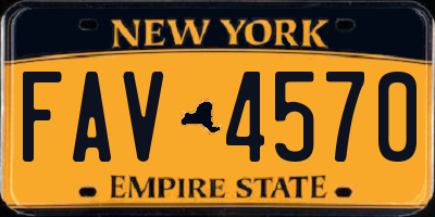 NY license plate FAV4570