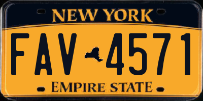 NY license plate FAV4571