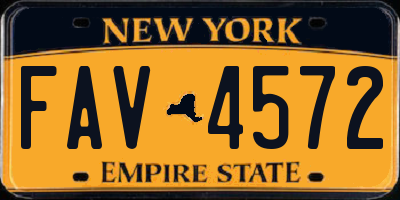 NY license plate FAV4572