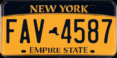 NY license plate FAV4587