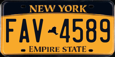 NY license plate FAV4589