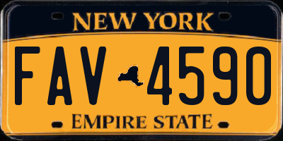 NY license plate FAV4590